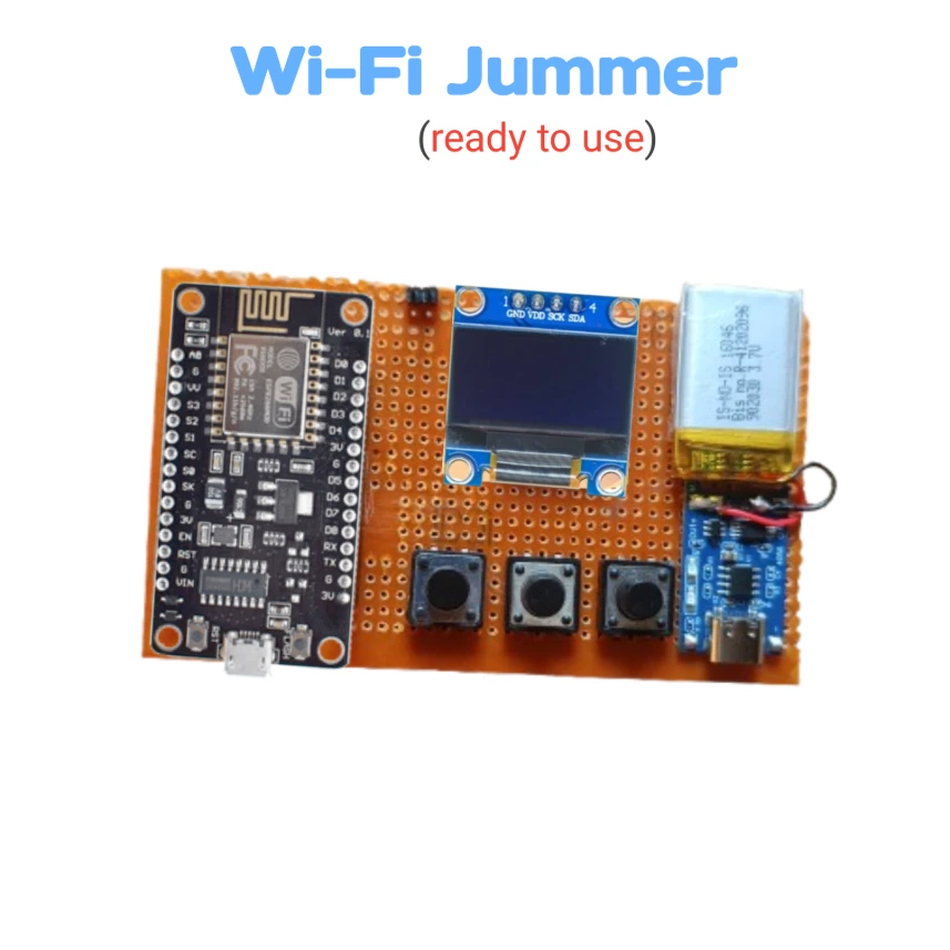 Wi-Fi jammer with 0.9inch oled display ready to use already programmed